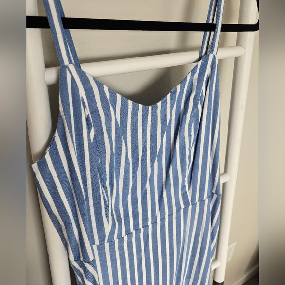 Old Navy Blue and White Striped Mini Dress Size M Casual Preppy Beachy - Picture 7 of 7